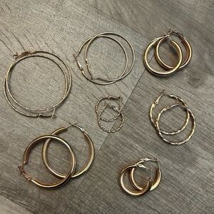 Bundle of NEW Gold Hoops